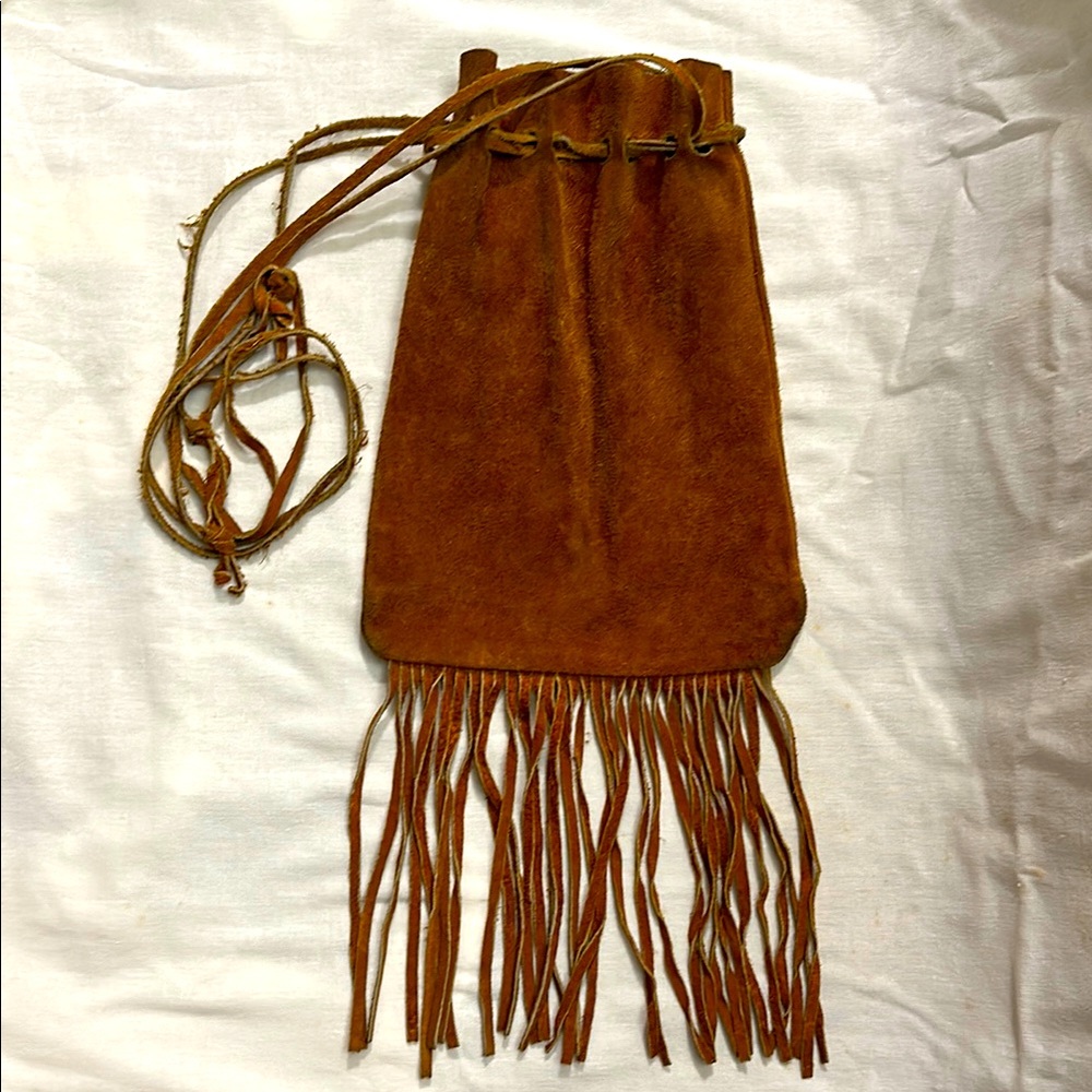 Brown Crossbody Bag with Fringe Details